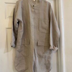 Eileen Fisher Men's Light Gray Shirt Jacket